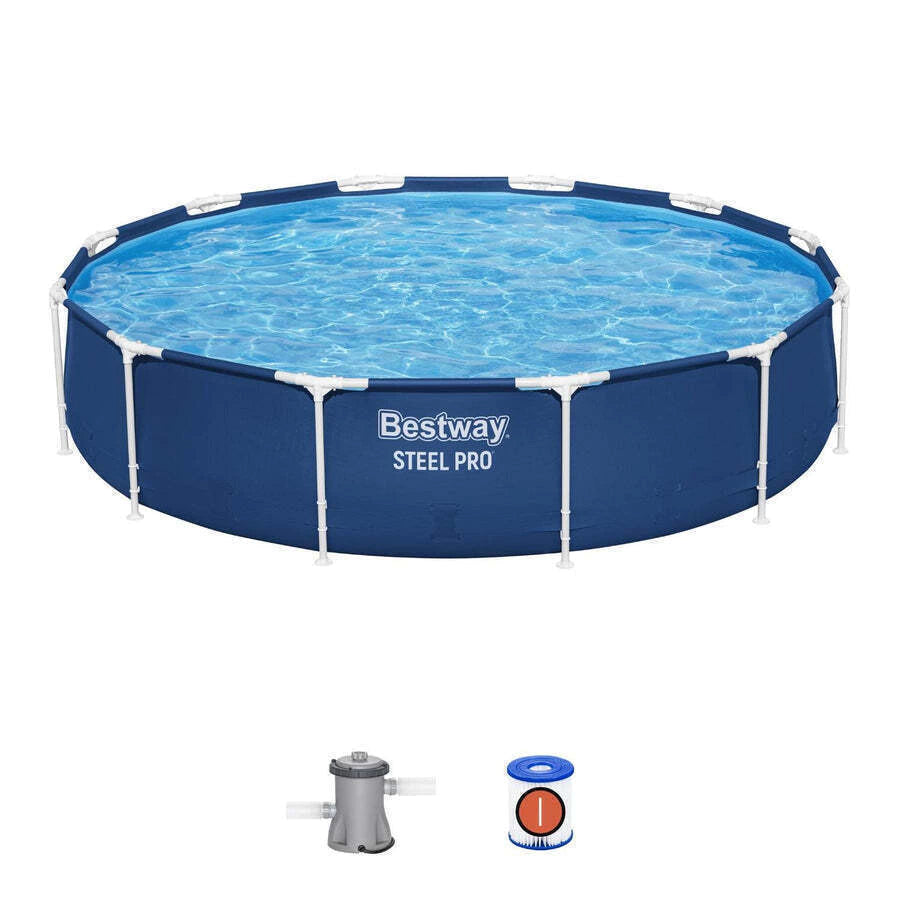 Piscina Bestway Redonda Steel Pro con filtro 3.66MX76Cm Azul
