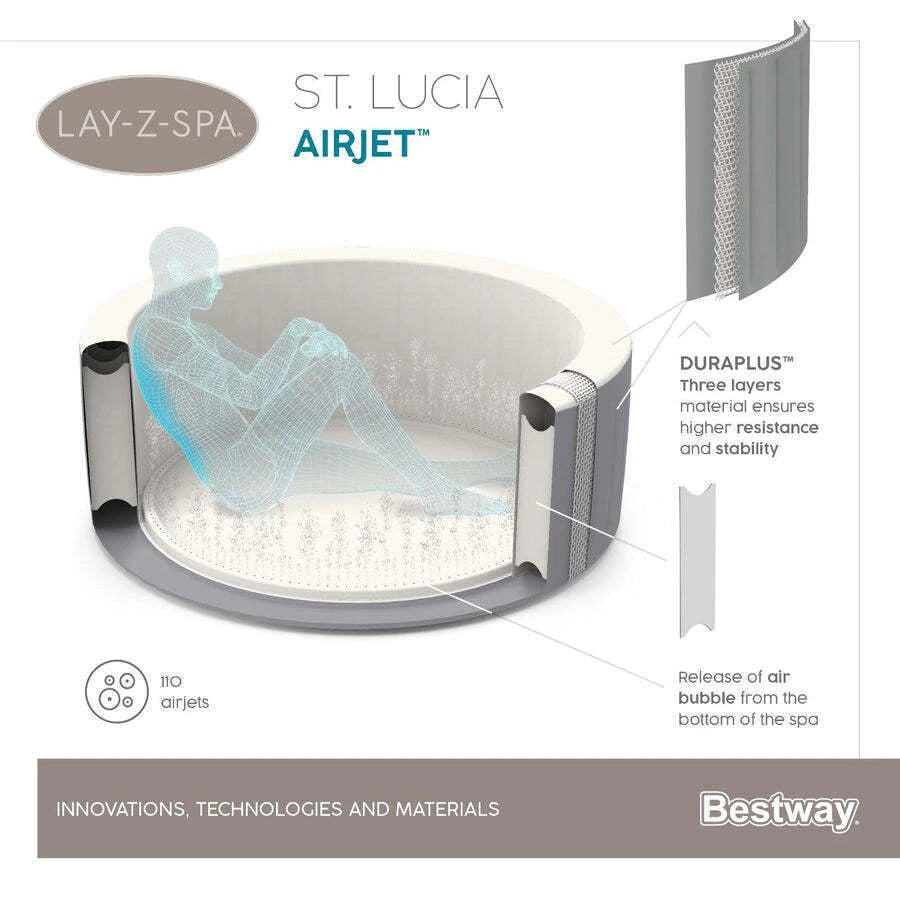 Hot Tub Spa Inflable St. Lucia 3 Personas Bestway